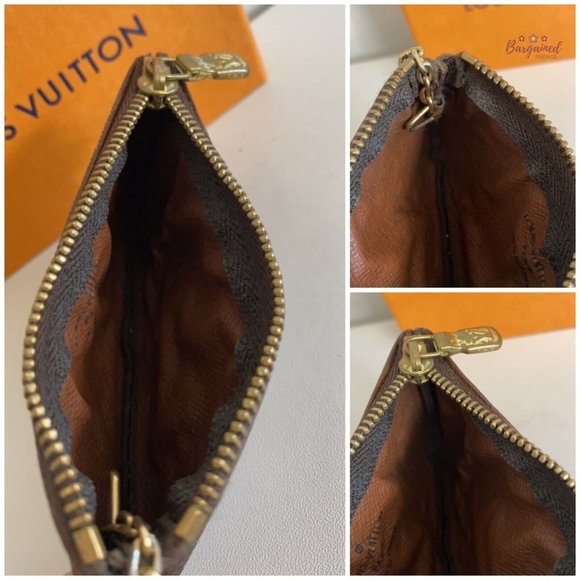 Authentic Louis Vuitton Vintage Monogram Coated Canvas Leather Coin Key Pouch - Picture 8 of 11